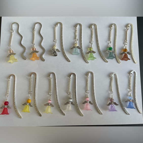 Handmade White Angel Fairy Bookmark with Silver Tone Hook - ideal Gift - Picture 6 of 7